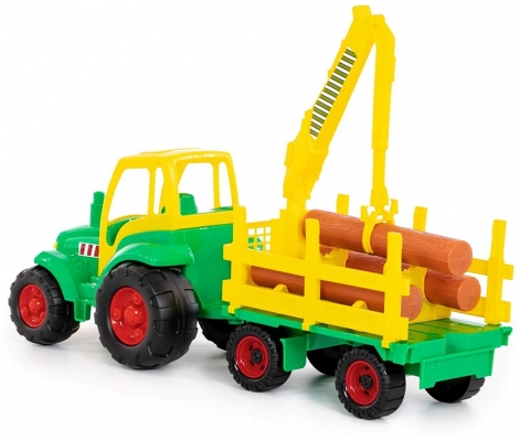 Jucarie Tractor si remorca cu lemne 8229 Champion Polesie