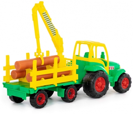 Jucarie Tractor si remorca cu lemne 8229 Champion Polesie