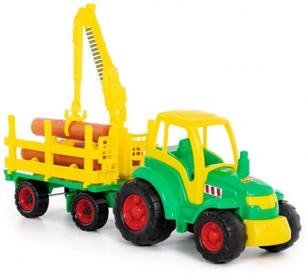 Jucarie Tractor si remorca cu lemne 8229 Champion Polesie