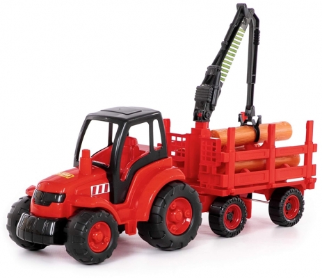 Jucarie Tractor si remorca cu lemne 8229 Champion Polesie