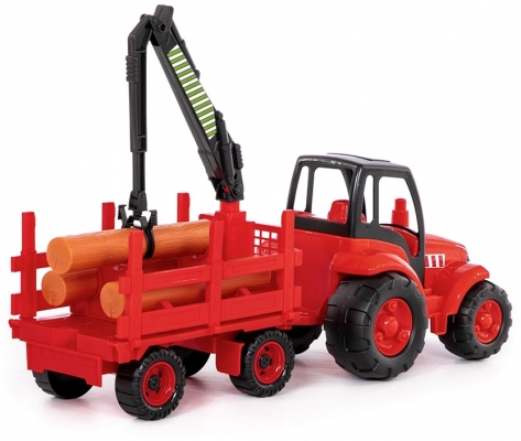 Jucarie Tractor si remorca cu lemne 8229 Champion Polesie
