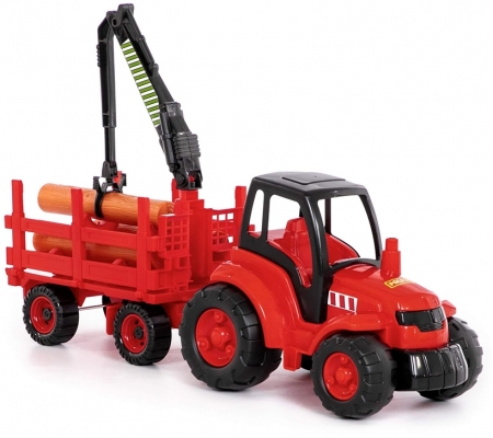 Jucarie Tractor si remorca cu lemne 8229 Champion Polesie