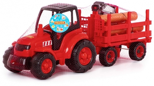 Jucarie Tractor si remorca cu lemne 8229 Champion Polesie