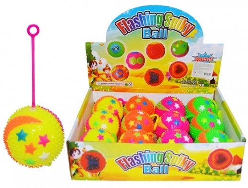 Minge Yoyo din cauciuc, cu tepi si lumina, 7.5 cm, model Stelute