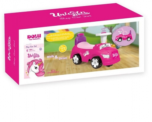Masinuta 2:1, fara pedale, roz, Unicorn Dolu