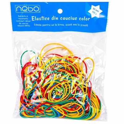 Elastice cauciuc Nebo, diferite culori, 50 mm, 100g