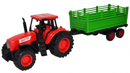 Jucarie Tractor cu remorca, 39 cm 