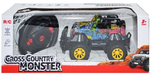 Jucarie Jeep Grafitti cu telecomanda RC Cross Country Monster