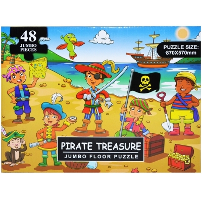 Puzzle din carton jumbo Pirati, 48 piese 