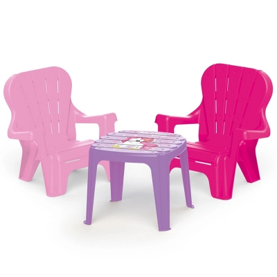Set masuta cu 2 scaunele Unicorn, roz, 2503 Dolu