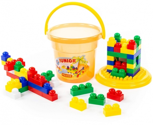 Cuburi constructii Junior , 57 piese/galetusa, Polesie 