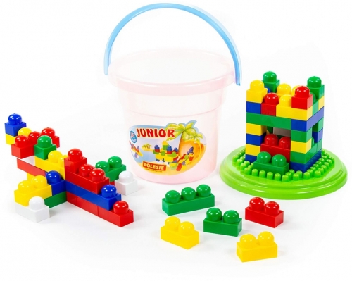 Cuburi constructii Junior , 57 piese/galetusa, Polesie 