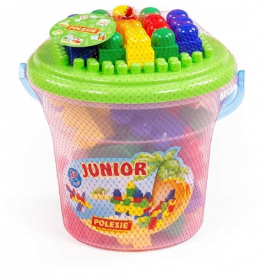 Cuburi constructii Junior , 57 piese/galetusa, Polesie 