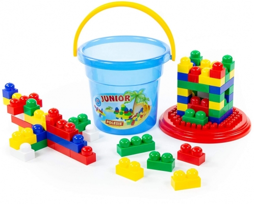 Cuburi constructii Junior , 57 piese/galetusa, Polesie 