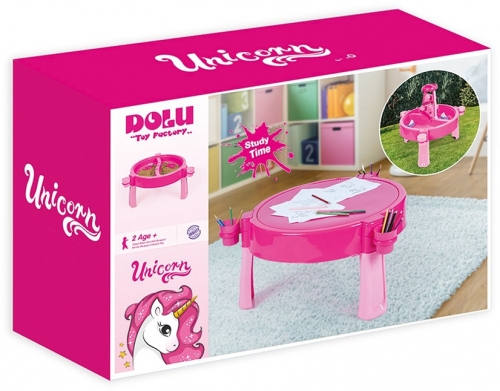 Masuta cu activitati, 3 in 1, Unicorn, roz, 2570 Dolu