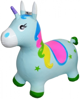 Unicorn din cauciuc, gonflabil, cu lumina si muzica, diverse culori