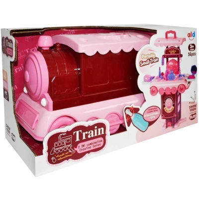 Set de joaca Accesorii frumusete in gentuta tip trenulet