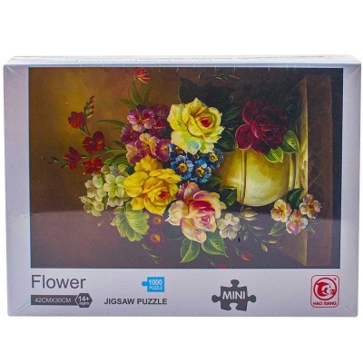 Puzzle din carton mini, 1000 piese, Vaza cu flori 