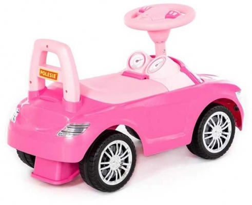 Masina Supercar fara pedale, roz, 66 cm, Polesie