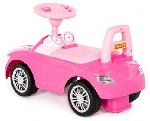 Masina Supercar fara pedale, roz, 66 cm, Polesie