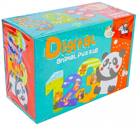 Puzzle din lemn, model Cifre