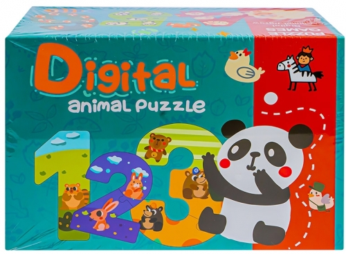Puzzle din lemn, model Cifre