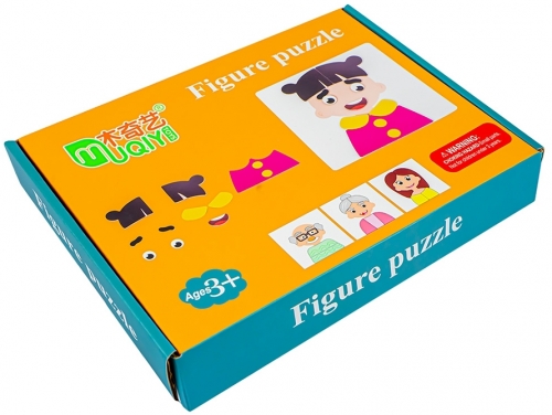 Puzzle magnetic din lemn, model Meserii/Familie