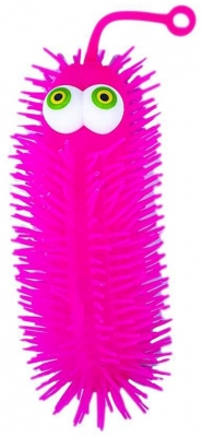 Minge Yoyo din cauciuc, cu tepi si led, model omida, diverse culori