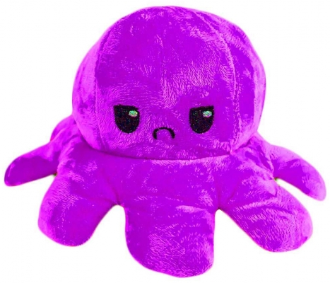 Jucarie reversibila din plus Caracatita, 20 cm, diverse culori