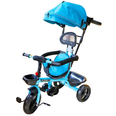 Tricicleta cu pedale, maner si parasolar, diverse culori 