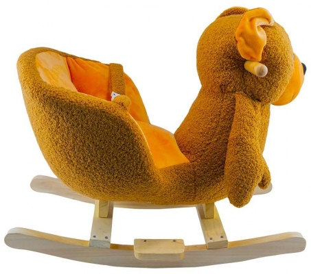 Balansoar pentru bebelusi din lemn si plus, 60 cm, model Ursulet Maro 
