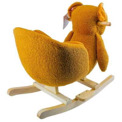 Balansoar pentru bebelusi din lemn si plus, 60 cm, model Ursulet Maro
