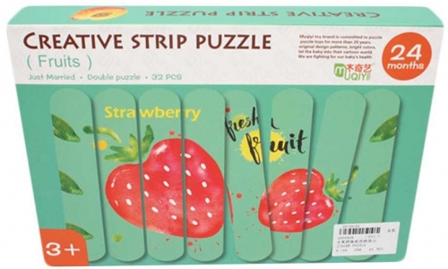 Puzzle betisoare din lemn, Fructe, 32 piese