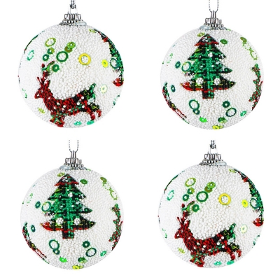 Globuri pentru pomul de Craciun, 6 cm, 4 buc/set, diverse motive
