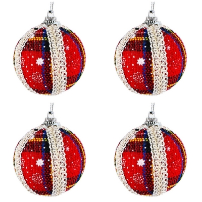 Globuri pentru pomul de Craciun, 6 cm, 4 buc/set