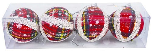 Globuri pentru pomul de Craciun, 6 cm, 4 buc/set