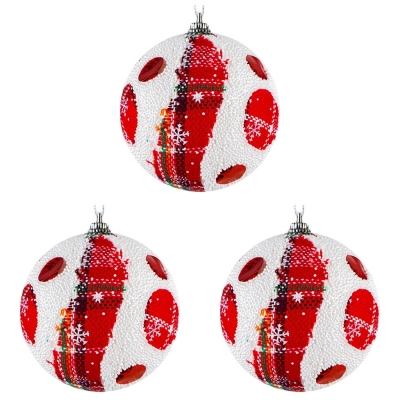 Globuri pentru pomul de Craciun, 8 cm, 3 buc/set