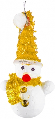 Globuri pentru pomul de Craciun, model Om de zapada, 7 cm