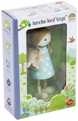 Figurine din lemn D-na Goodwood cu bebelus Tender Leaf Toys 