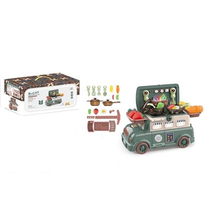 Set de joaca Masina cu Ustensile bucatarie, cu baterii 