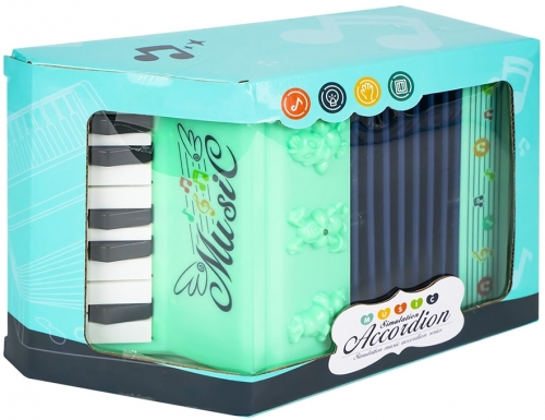 Acordeon de jucarie cu baterii, verde 