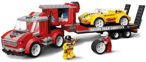 Joc constructie Transportor de masini de curse, 283 piese, Blocki