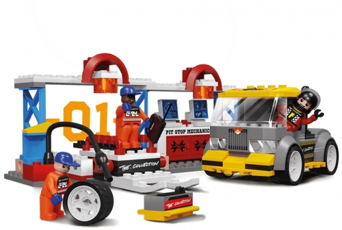 Joc constructie Service auto Pit Stop, 207 piese, Blocki