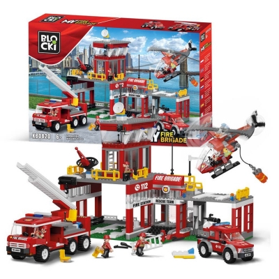 Joc constructie Statia de pompieri, 881 piese, Blocki