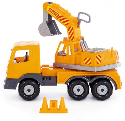 Jucarie Camion-excavator, 43 cm, Polesie
