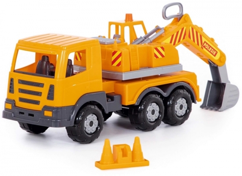 Jucarie Camion-excavator, 43 cm, Polesie
