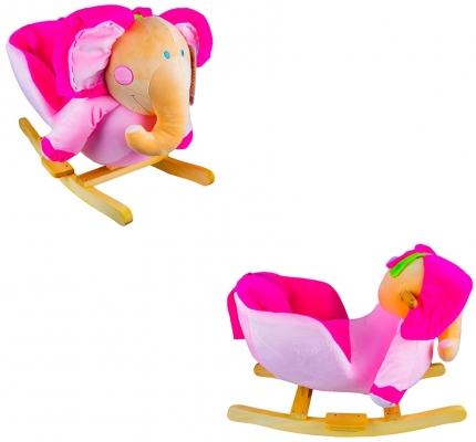 Balansoar pentru bebelusi, model Elefant, lemn si plus, 60 cm