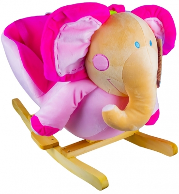 Balansoar pentru bebelusi, model Elefant, lemn si plus, 60 cm