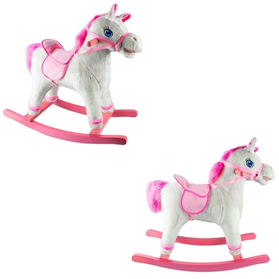 Calut balansoar din lemn si plus, alb, 65 cm