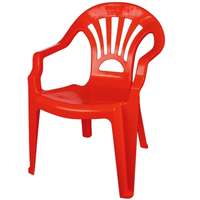 Scaunel din plastic, rosu, 40 x 35 x 55 cm
